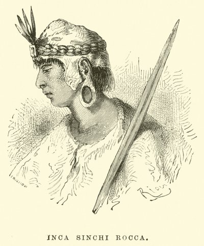 Inca Sinchi Rocca door Edouard Riou